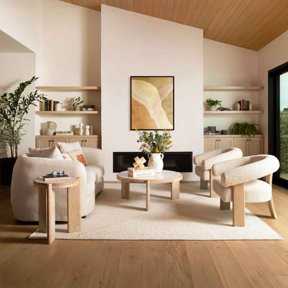 SOFITA MARBLE + MANGO WOOD COFFEE TABLE