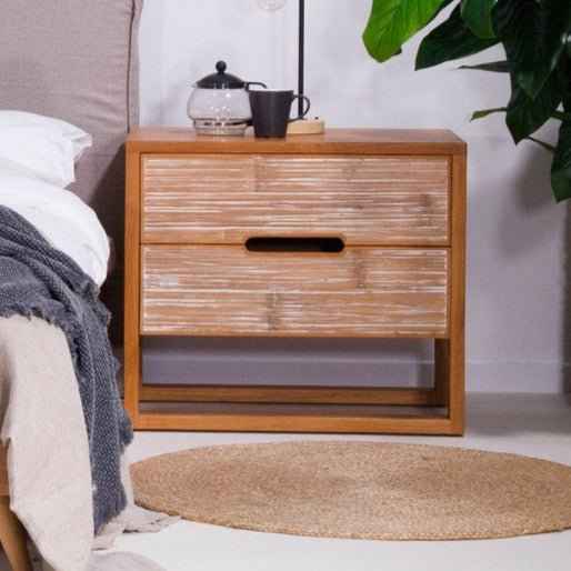 SOLARIS (BED)SIDE TABLE | BAMBOO + NATURAL TEAK