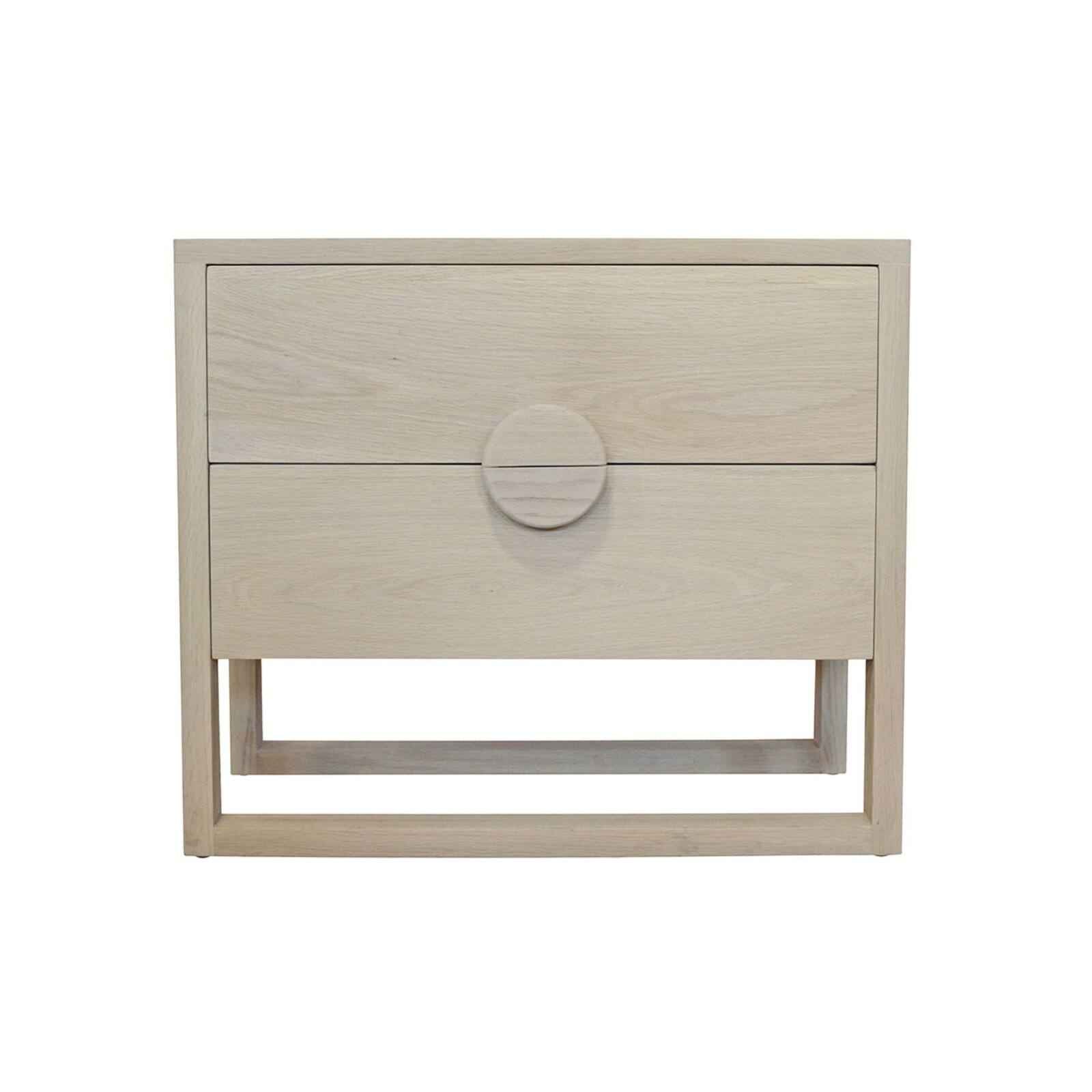 SOLARIS (BED)SIDE TABLE | ROUND HANDLE | BLOND OAK