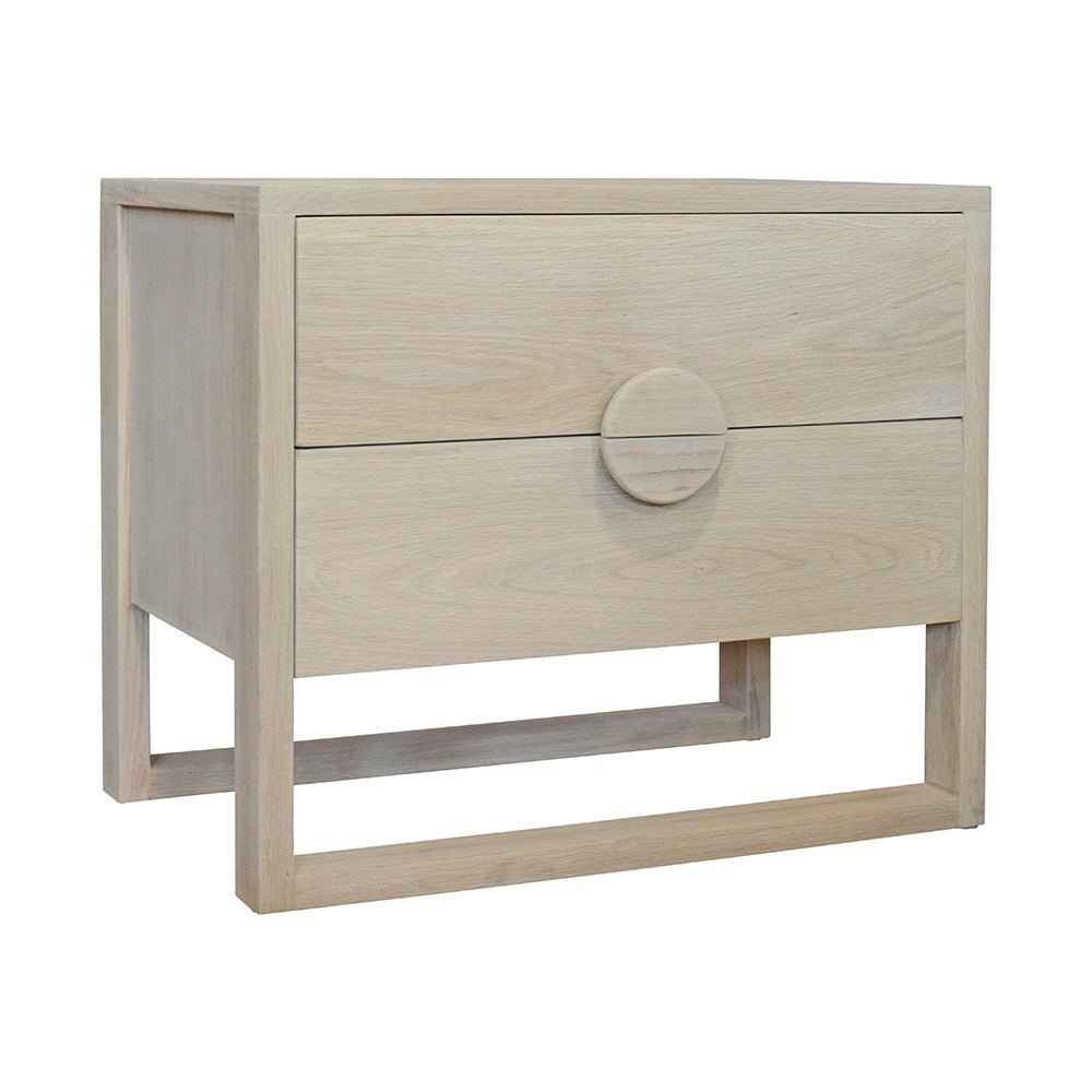 SOLARIS (BED)SIDE TABLE | ROUND HANDLE | BLOND OAK