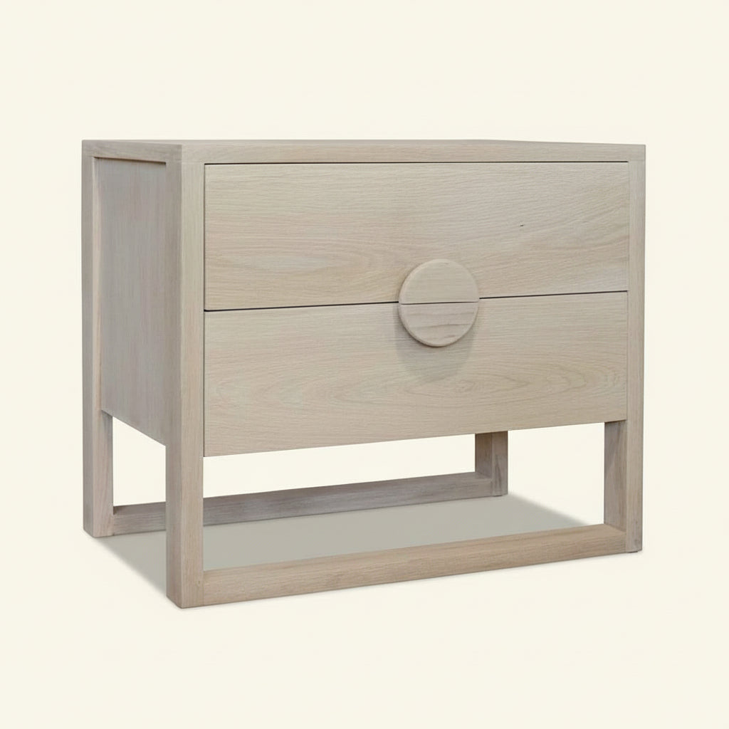 SOLARIS (BED)SIDE TABLE | ROUND HANDLE | BLOND OAK