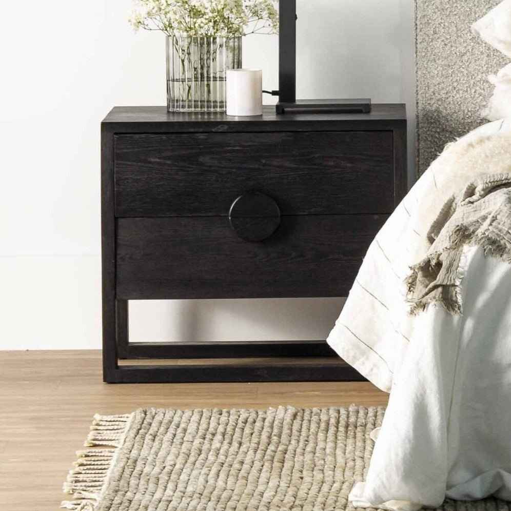 SOLARIS (BED)SIDE TABLE | ROUND HANDLE | CHARCOAL