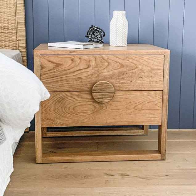 SOLARIS (BED)SIDE TABLE | ROUND HANDLE | NATURAL OAK