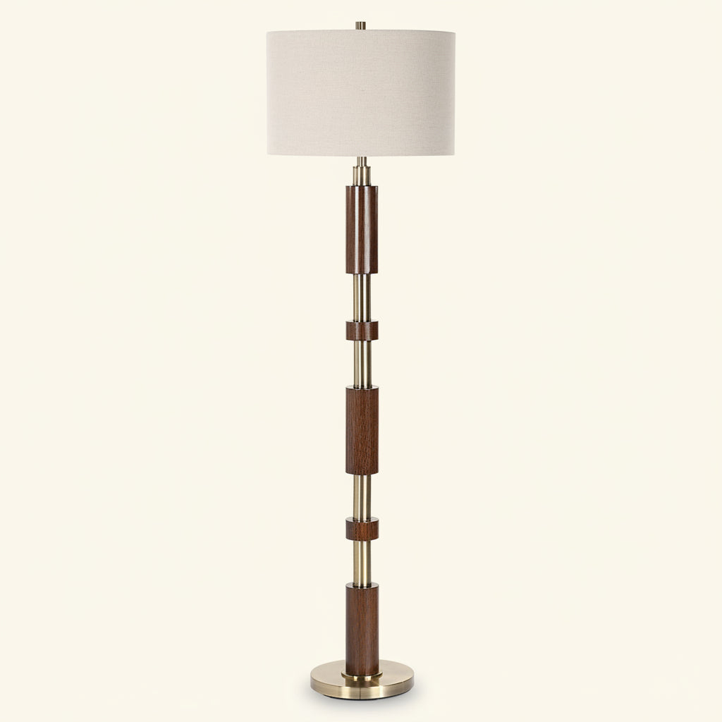 STACKED WOODEN FLOOR LAMP