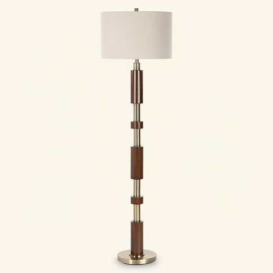 STACKED WOODEN FLOOR LAMP