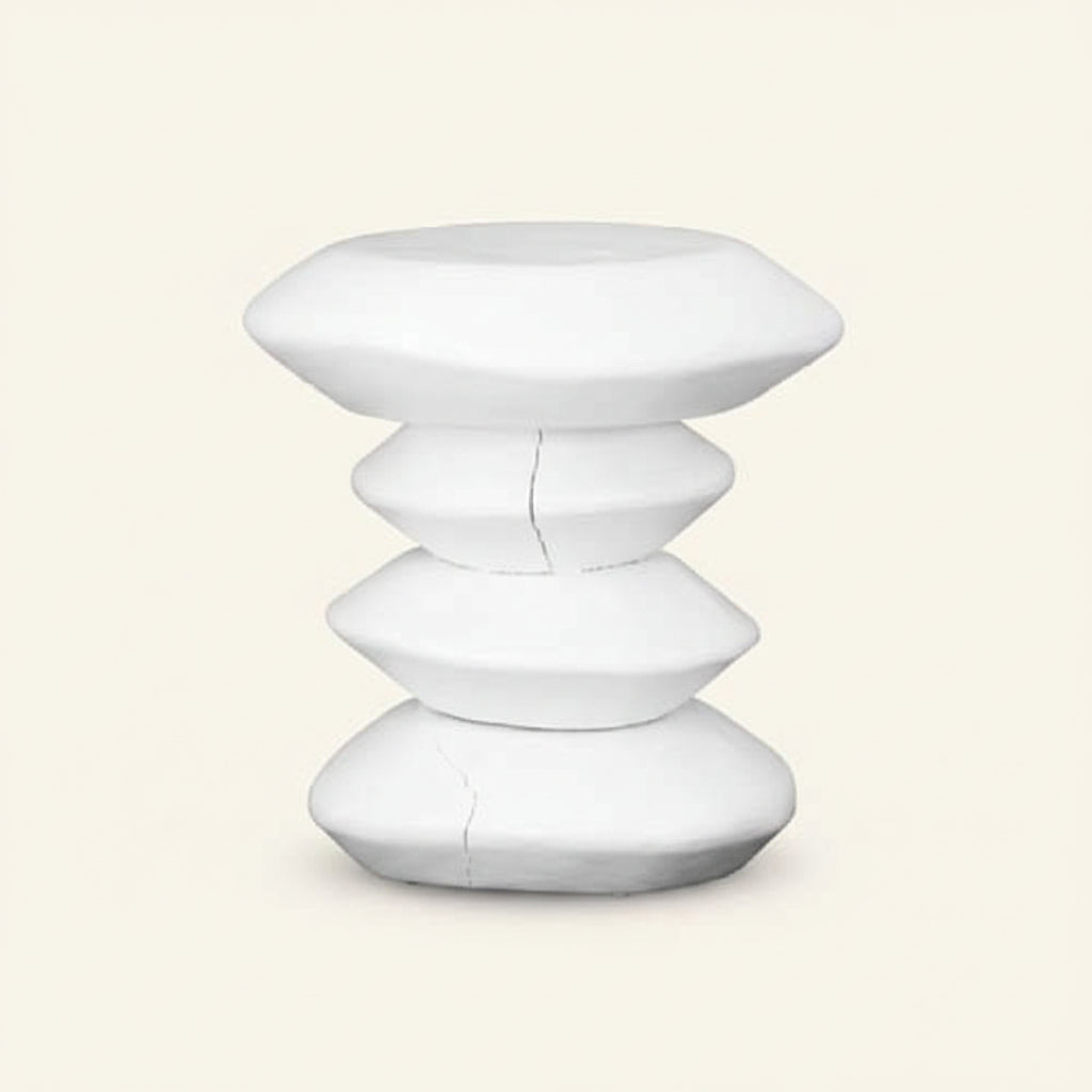 STACKS STOOL + SIDE TABLE | WHITE