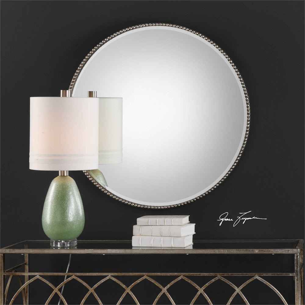 STEFANIA BEADED ROUND MIRROR