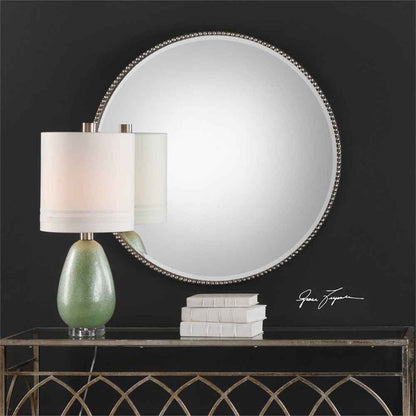 STEFANIA BEADED ROUND MIRROR