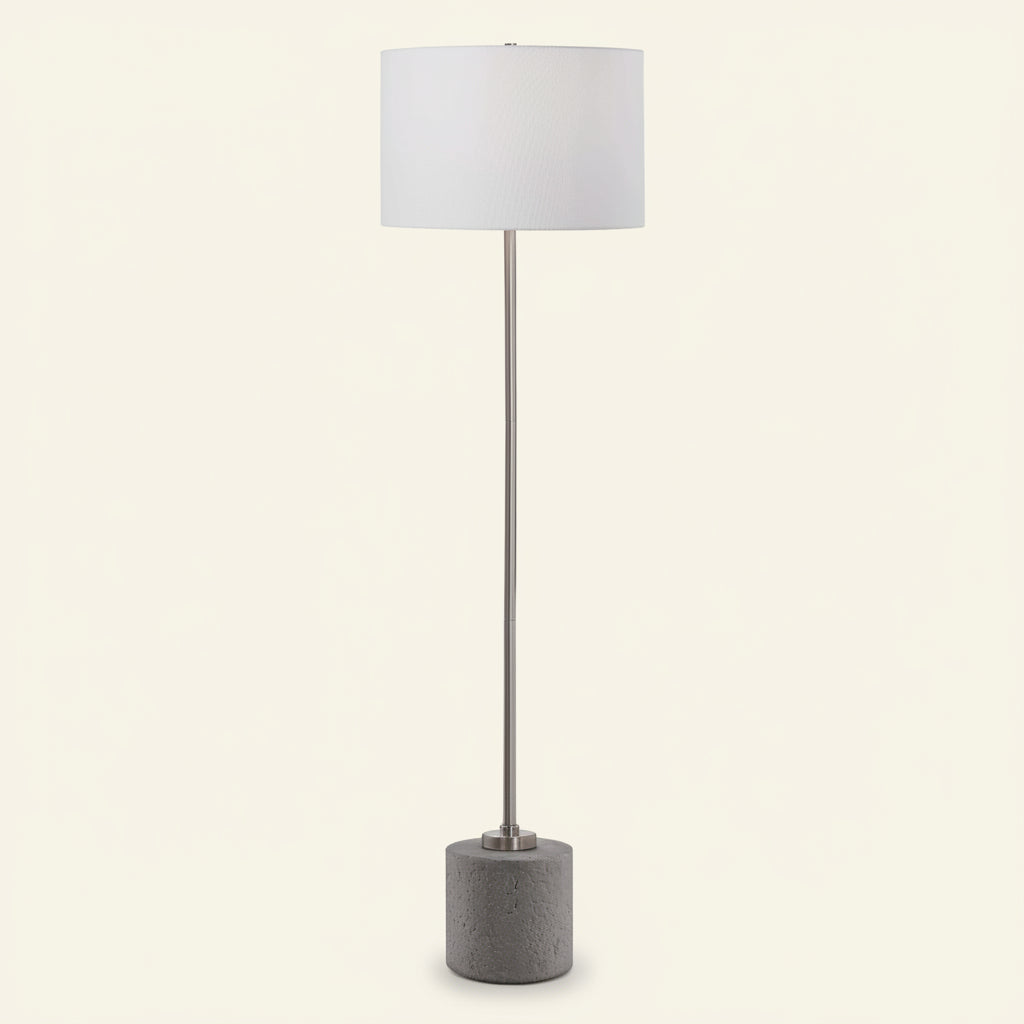 STONE ROLLER FLOOR LAMP: CEMENT