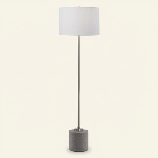 STONE ROLLER FLOOR LAMP: CEMENT