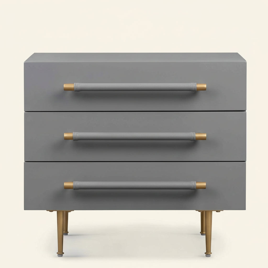 STRIDE GREY LACQUER NIGHTSTAND