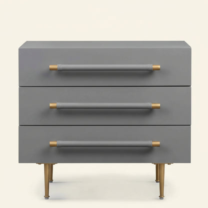 STRIDE GREY LACQUER NIGHTSTAND
