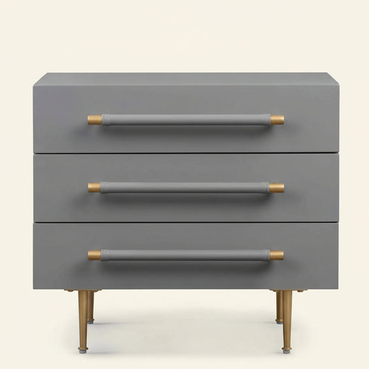 STRIDE GREY LACQUER NIGHTSTAND