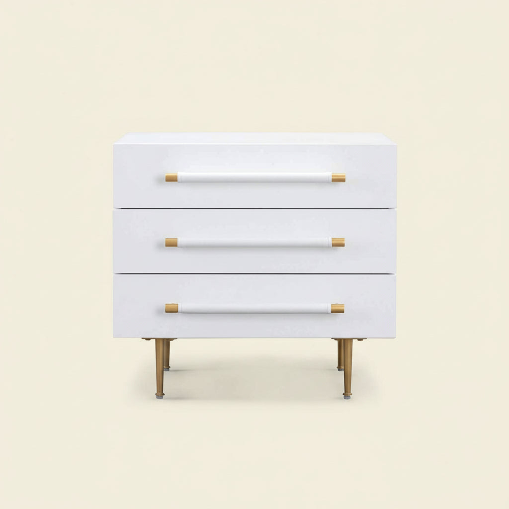 STRIDE WHITE LACQUER NIGHTSTAND