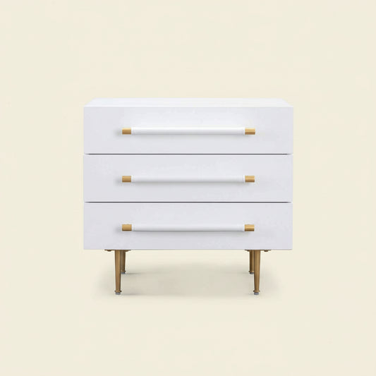 STRIDE WHITE LACQUER NIGHTSTAND