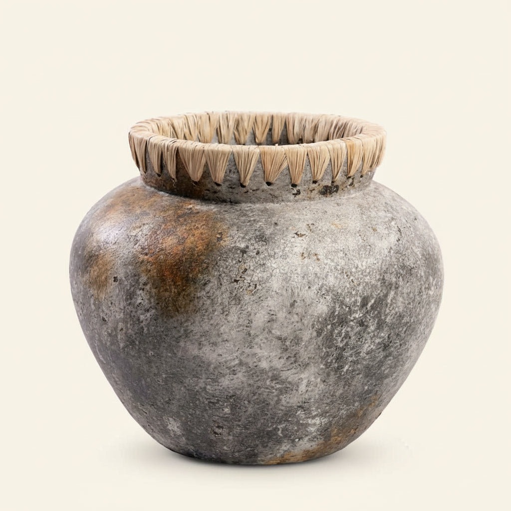 STYLY TERRACOTTA VASE | ANTIQUE GREY | LARGE