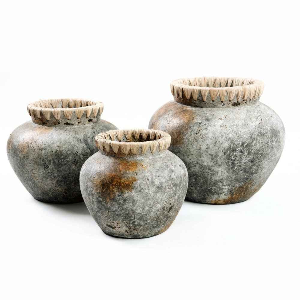 STYLY TERRACOTTA VASE | ANTIQUE GREY | LARGE