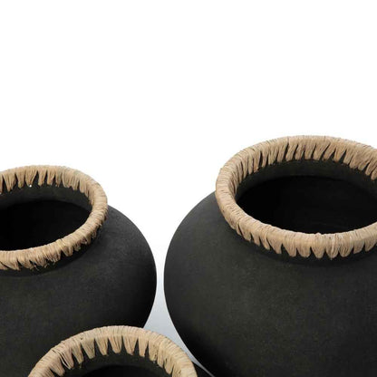 STYLY VASE | BLACK + NATURAL | 3 SIZES