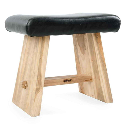 SUAR STOOL | BLACK LEATHER