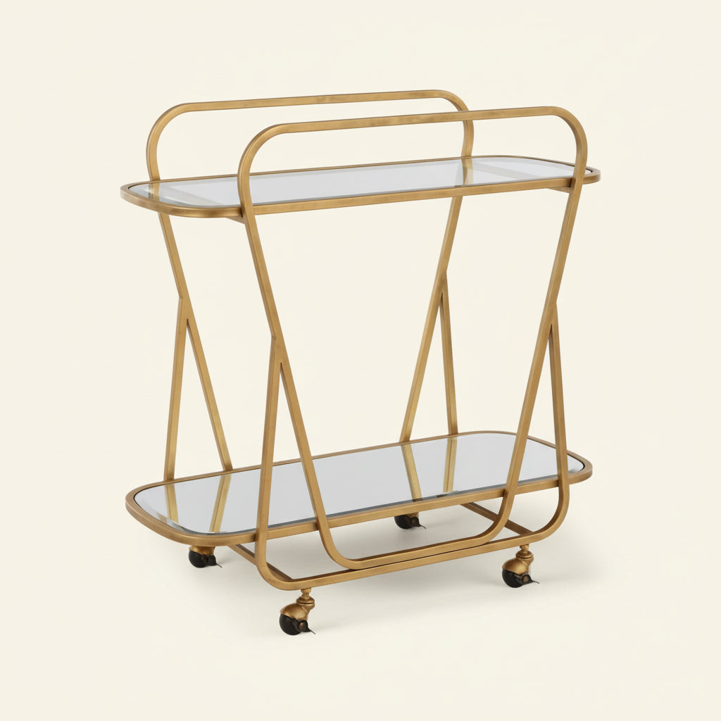 SWAIN BRASS SERVING CART