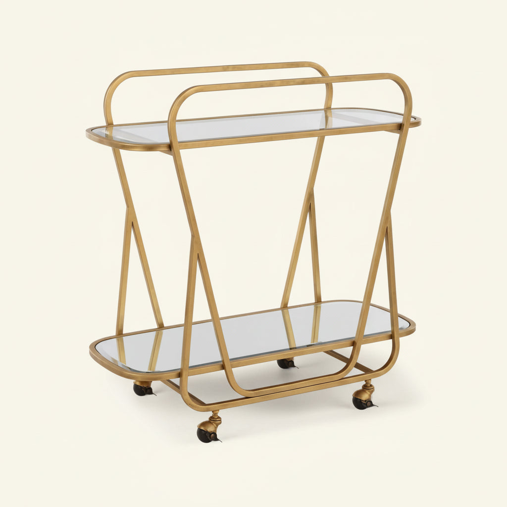 SWAIN BRASS SERVING CART