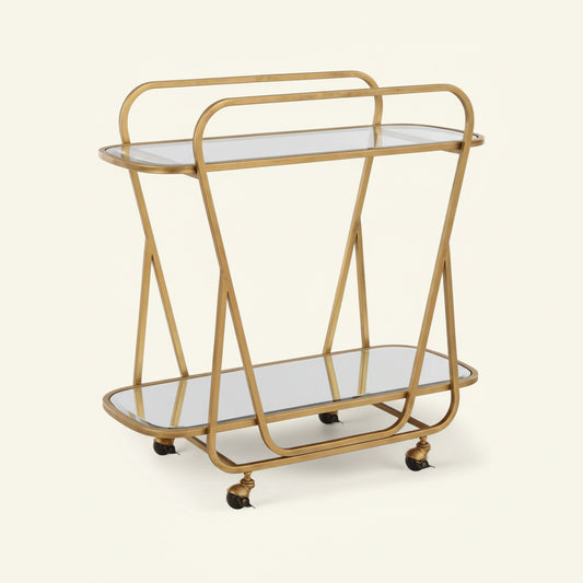 SWAIN BRASS SERVING CART