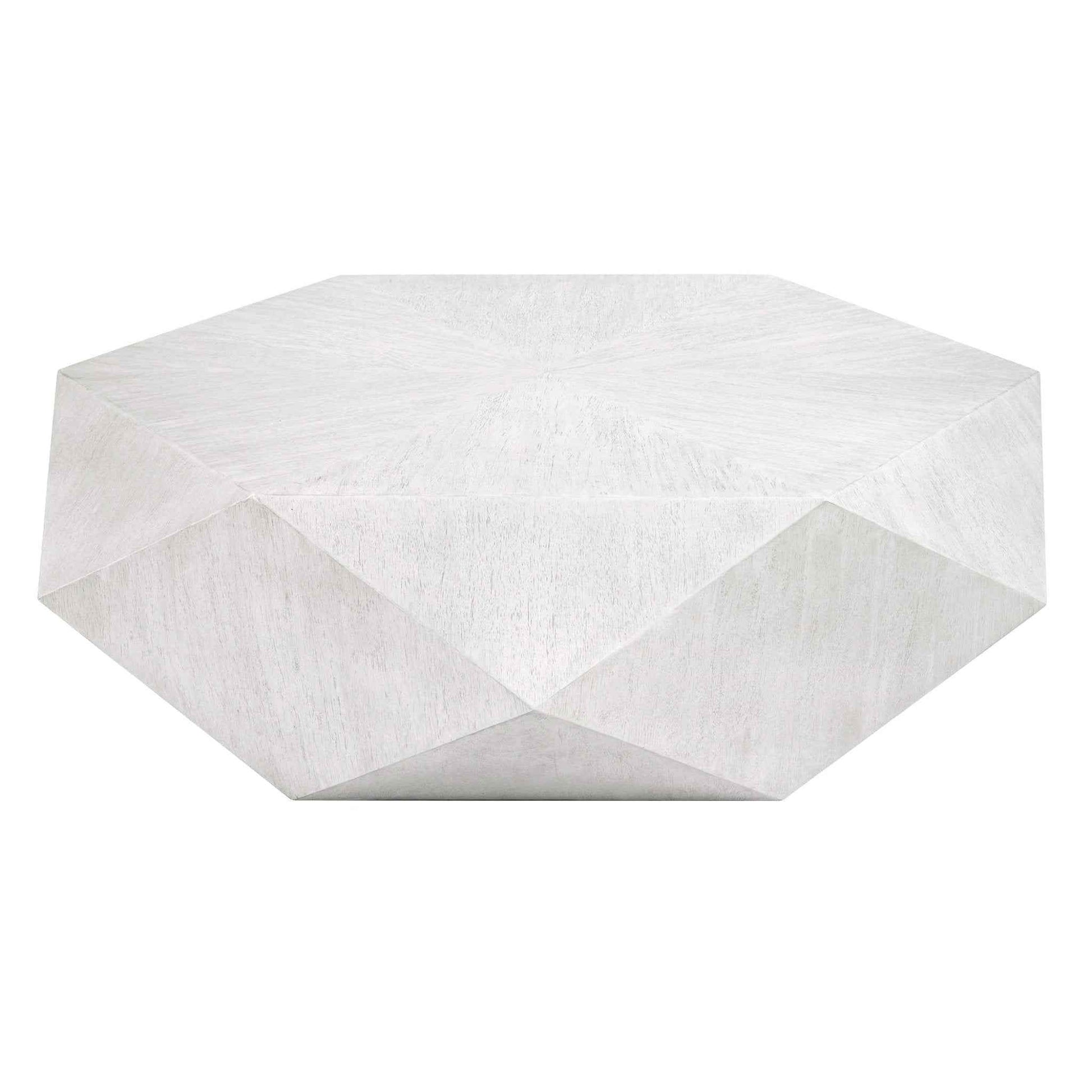 TAMBORA COFFEE TABLE: WHITE CERUSE