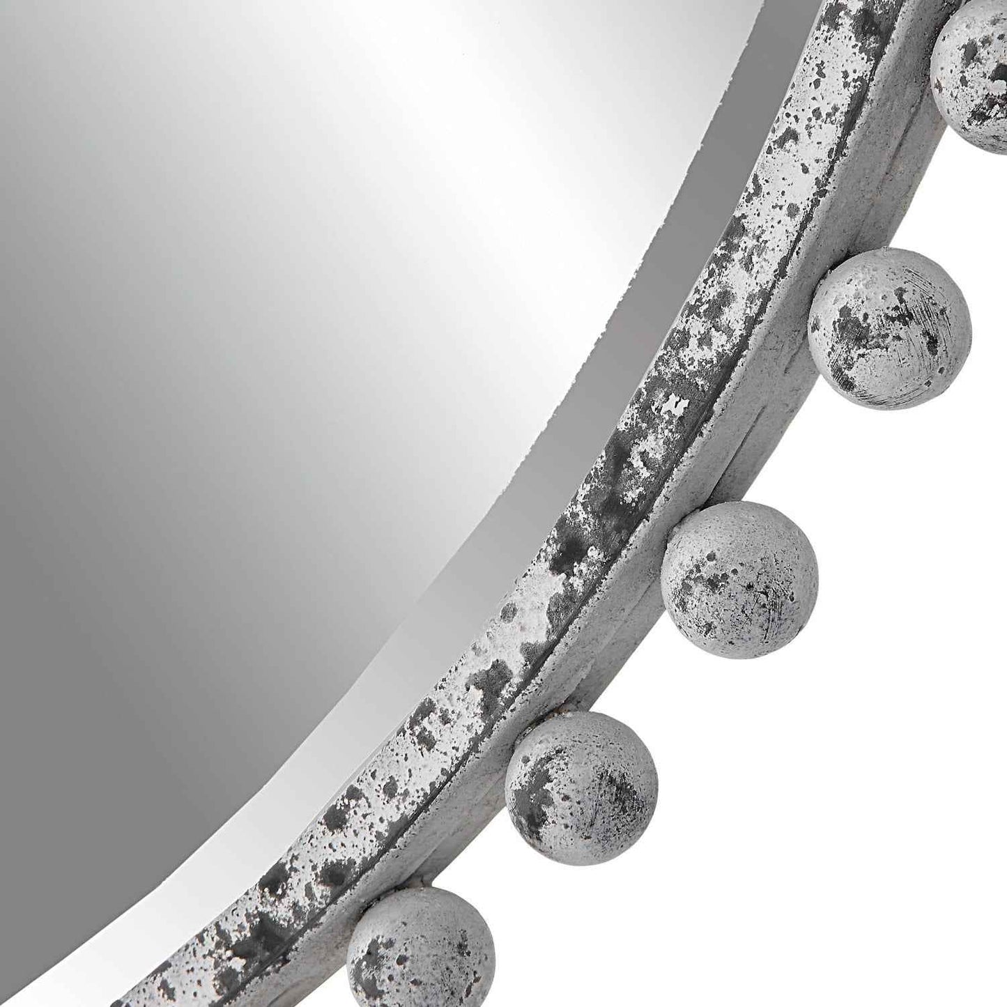 TAZA ROUND MIRROR: VINTAGE WHITE