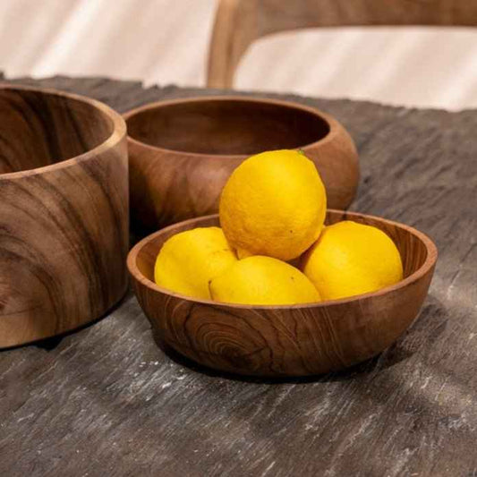 TEAK BOWLS | SET OF 6