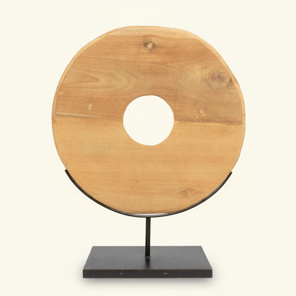 TEAK DISK ON STAND / NATURAL