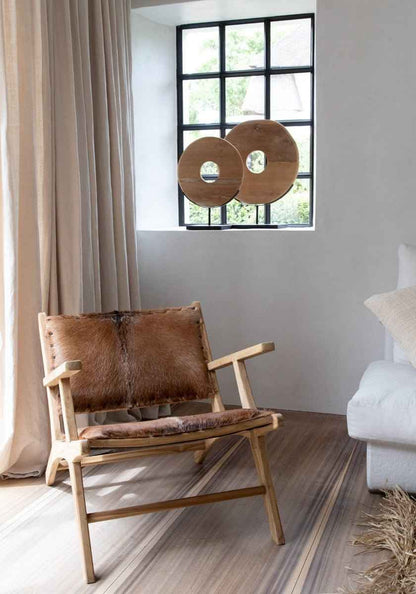 TEAK DISK ON STAND / NATURAL