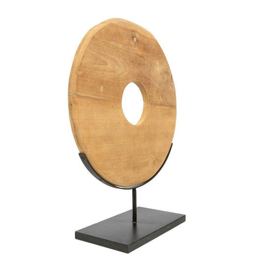 TEAK DISK ON STAND / NATURAL