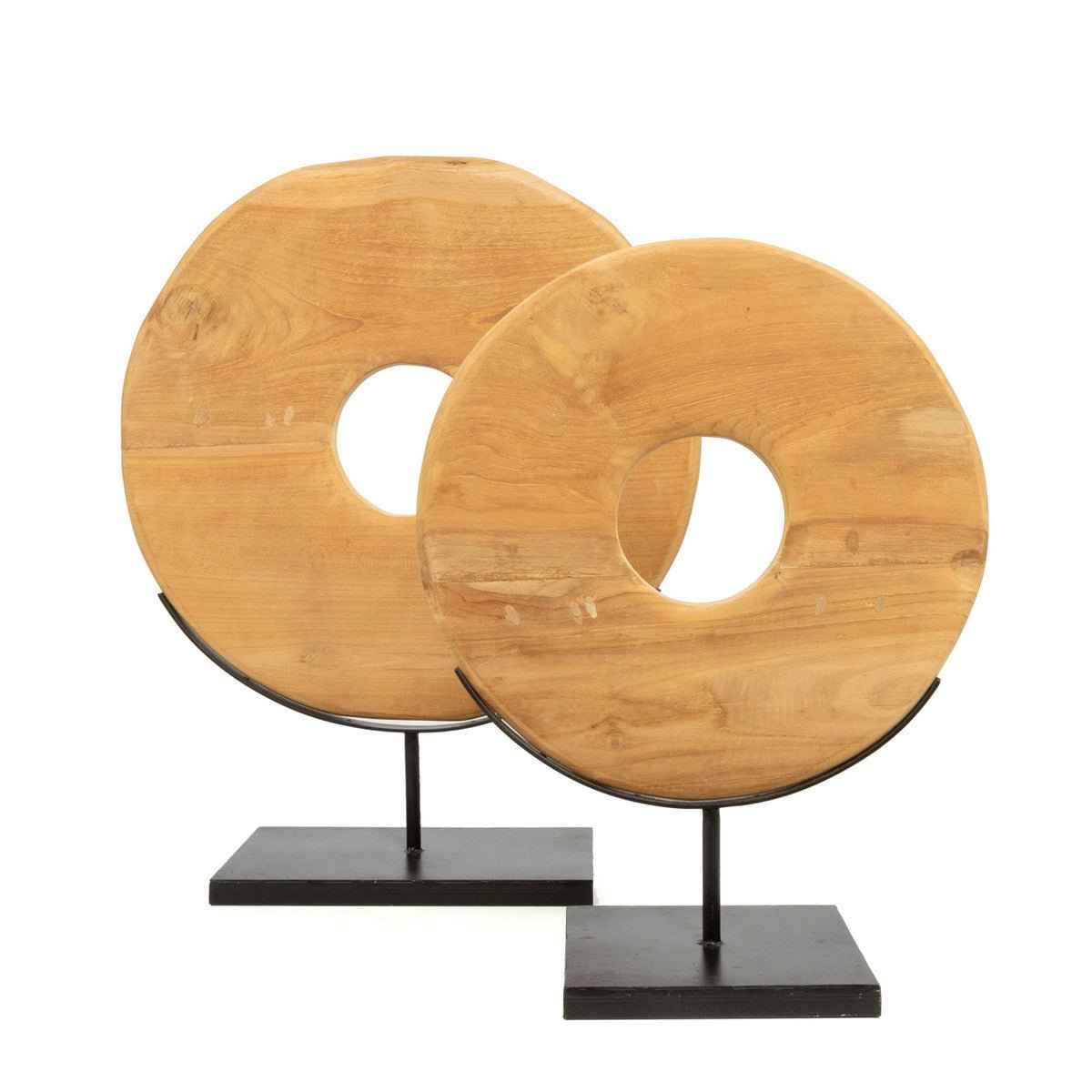 TEAK DISK ON STAND / NATURAL