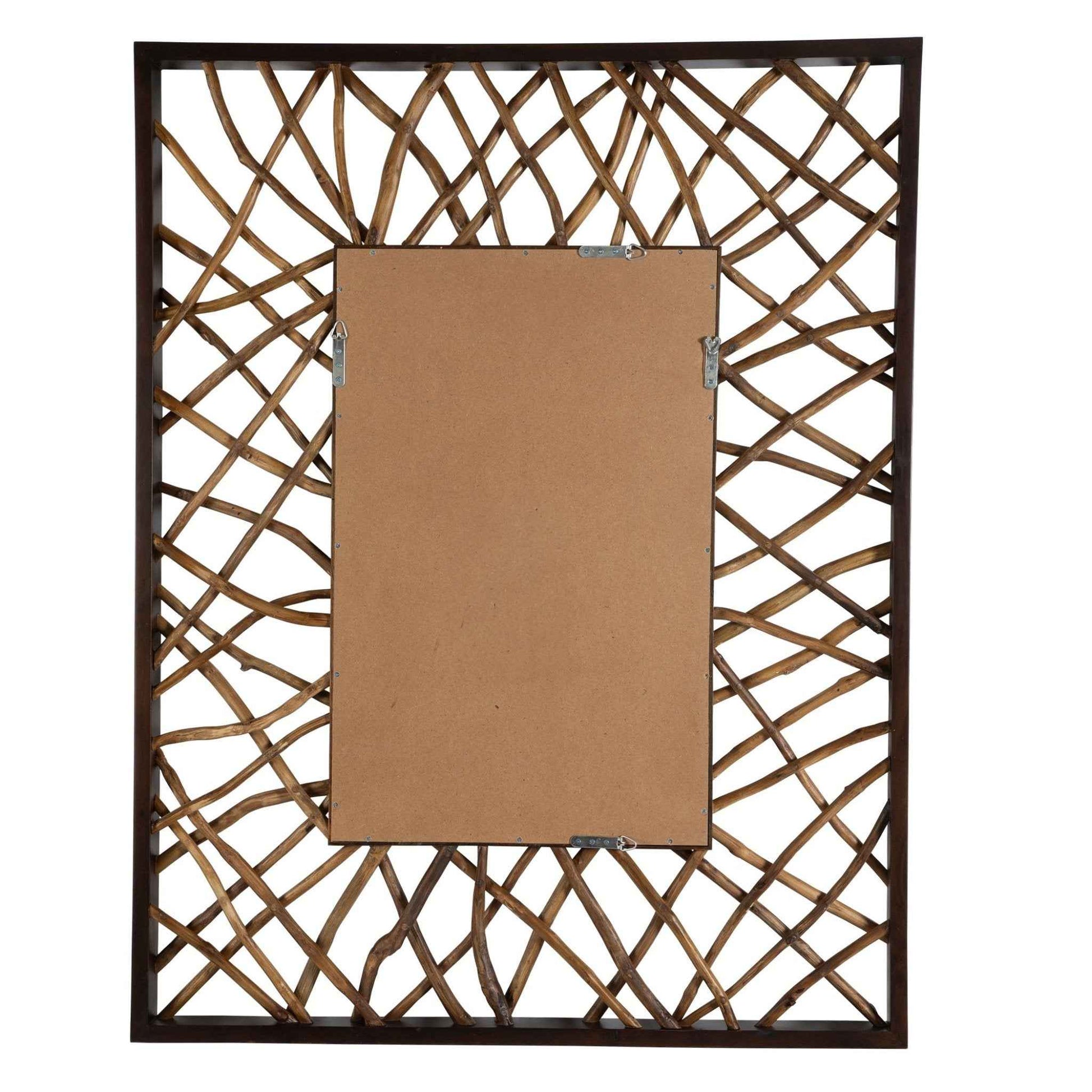 TEAK MAZE RECTANGLE MIRROR