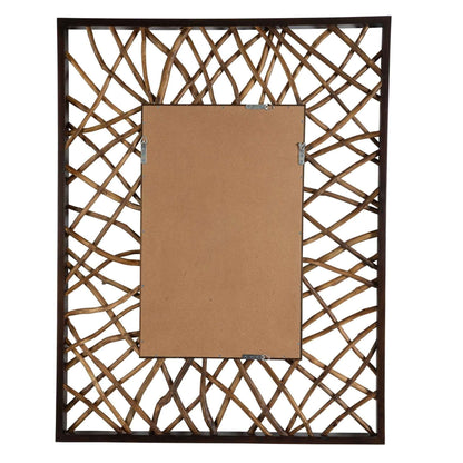 TEAK MAZE RECTANGLE MIRROR
