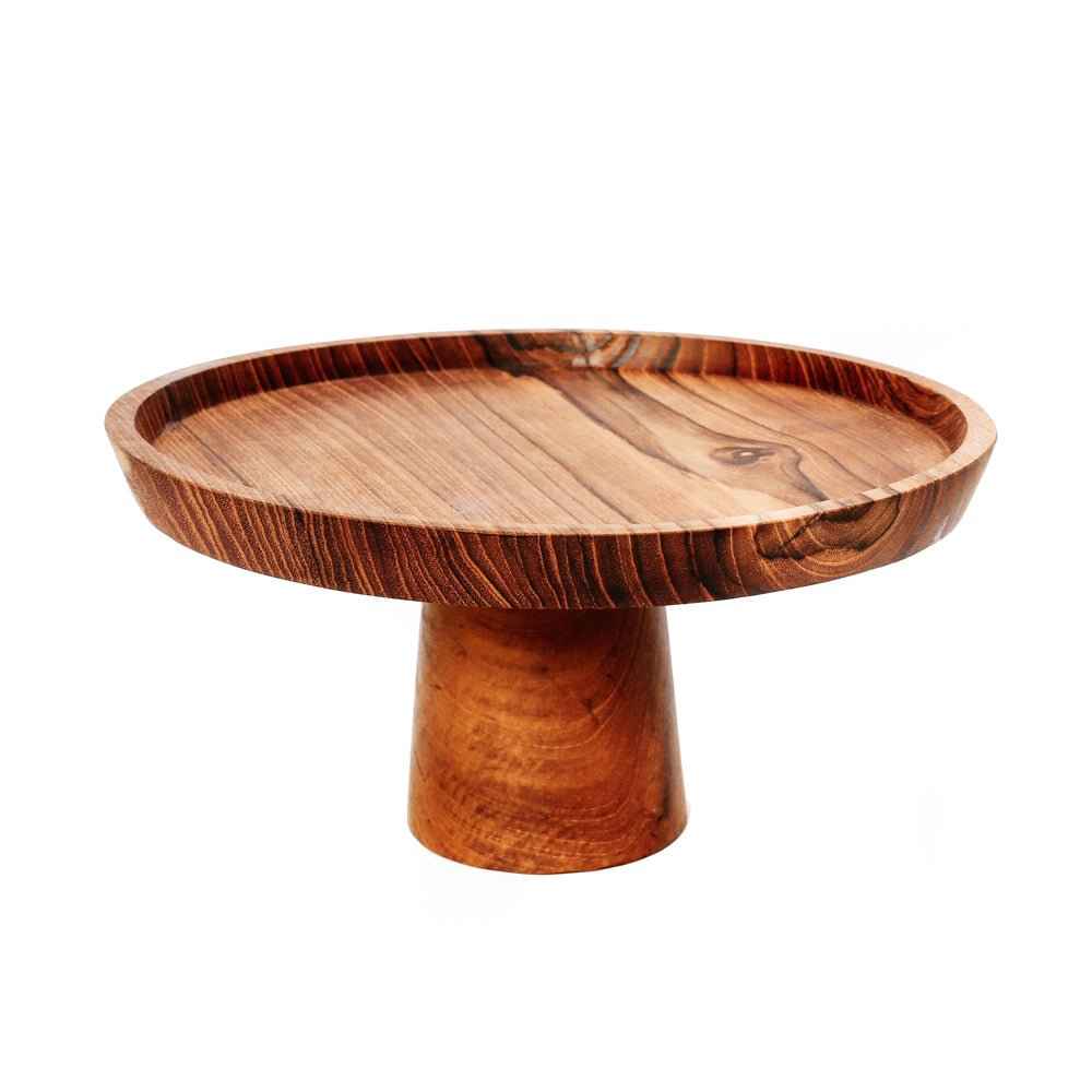 TEAK ROOT CAKE DISH / 3 SIZES
