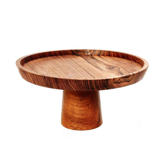 TEAK ROOT CAKE DISH / 3 SIZES