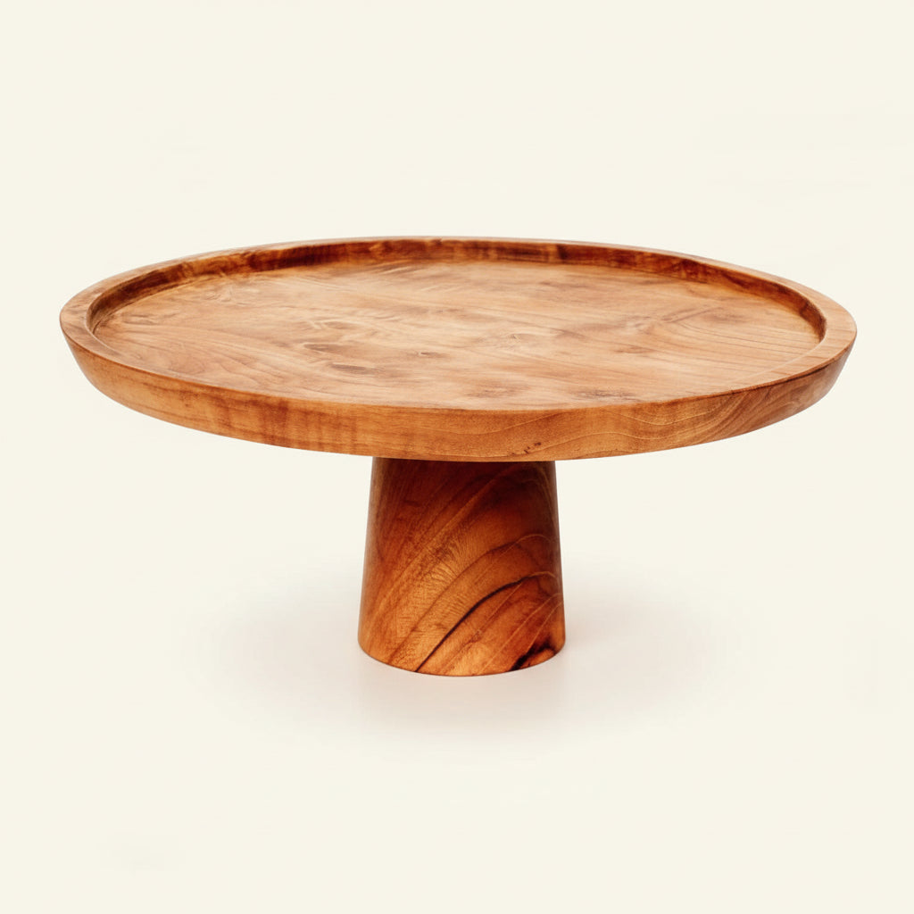 TEAK ROOT CAKE DISH / 3 SIZES