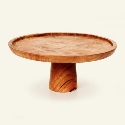 TEAK ROOT CAKE DISH / 3 SIZES