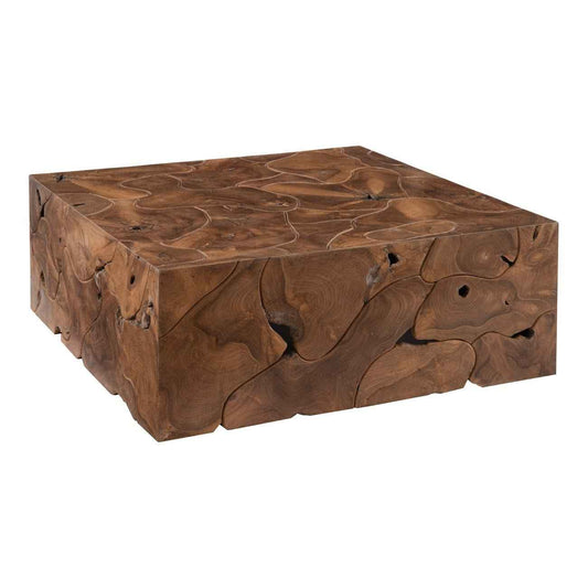 TEAK SLICE SQUARE COFFEE TABLE
