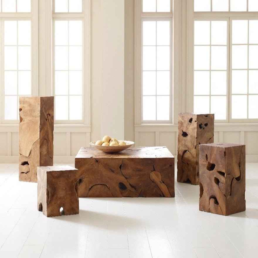 TEAK SLICE SQUARE COFFEE TABLE