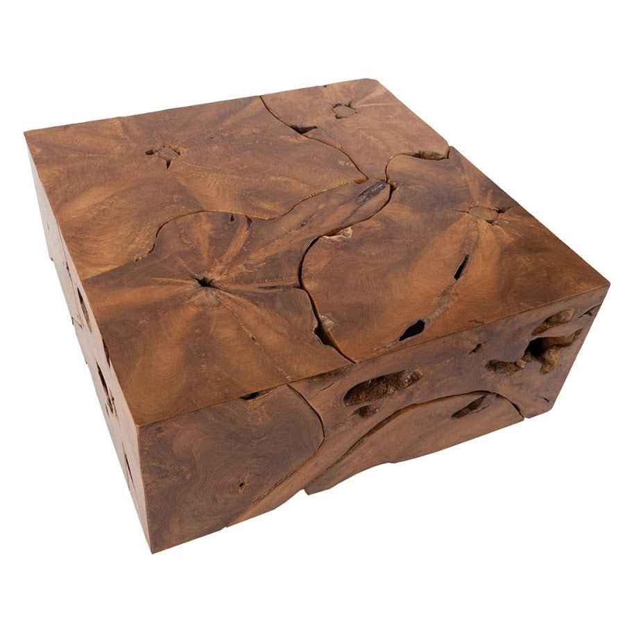 TEAK SLICE SQUARE COFFEE TABLE