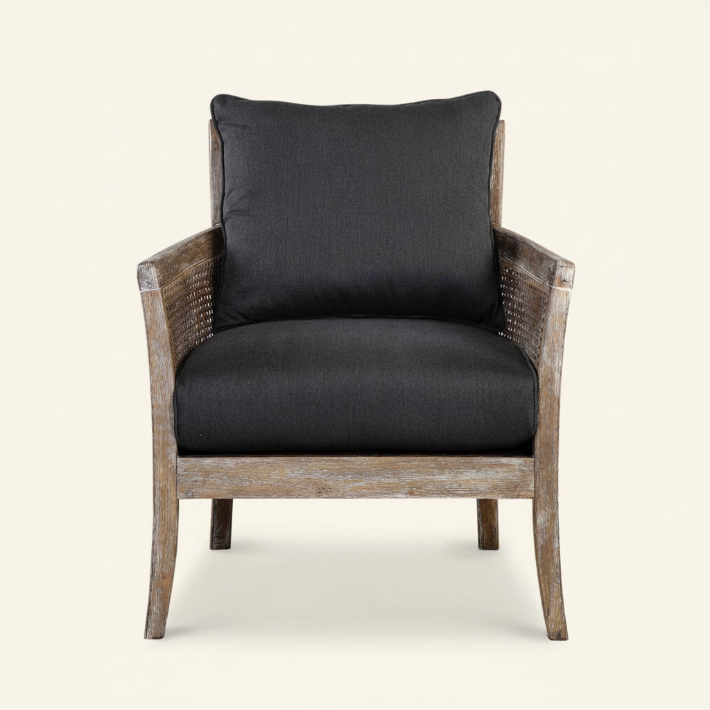 THE GROVE CANE CHAIR: CHARCOAL