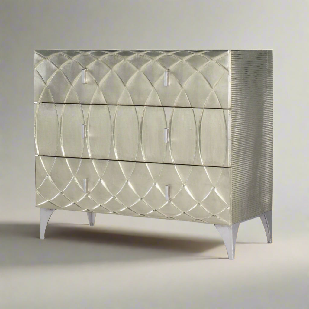 TILLY GERMAN SILVER BEDSIDE CHEST