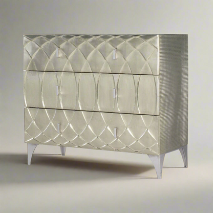 TILLY GERMAN SILVER BEDSIDE CHEST