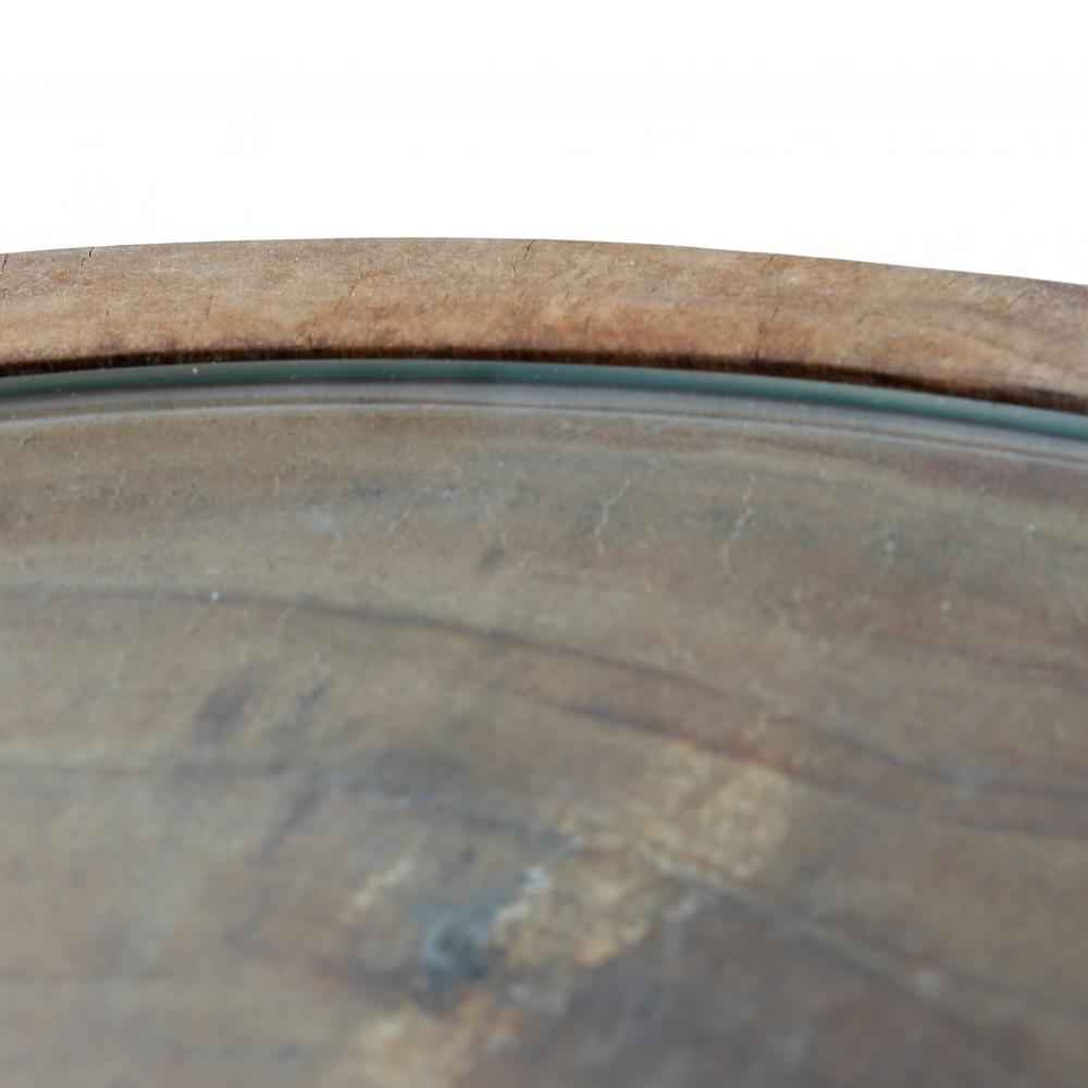 TIMBER SIDE TABLE | NATURAL | GLASS TOP