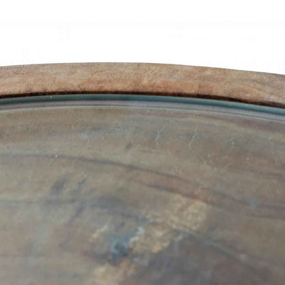 TIMBER SIDE TABLE | NATURAL | GLASS TOP