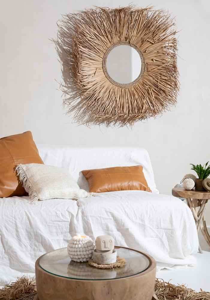 TIMBER SIDE TABLE | NATURAL | GLASS TOP