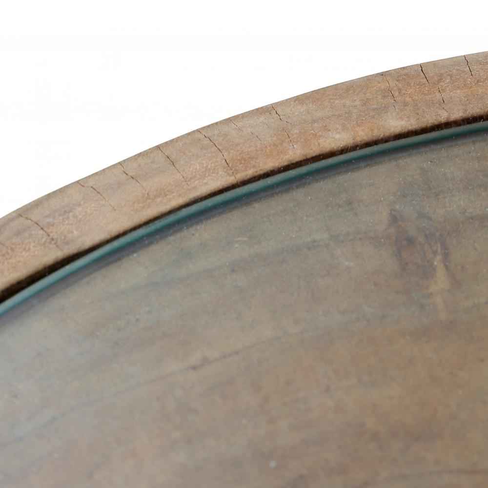 TIMBER SIDE TABLE | NATURAL | GLASS TOP