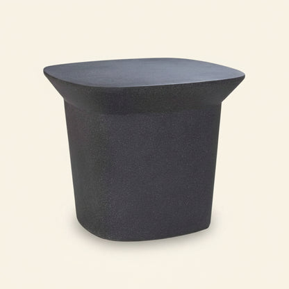 TORA POWDER STONE SIDE TABLE | BLACK | IN-OUTDOOR